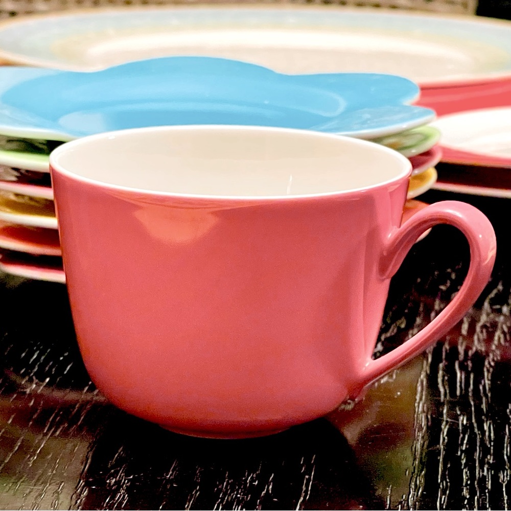 4 Pieces Villeroy & Boch Tea Cup & Oval Saucers Wonderful World Collect Pink NWT - Picture 12 of 13